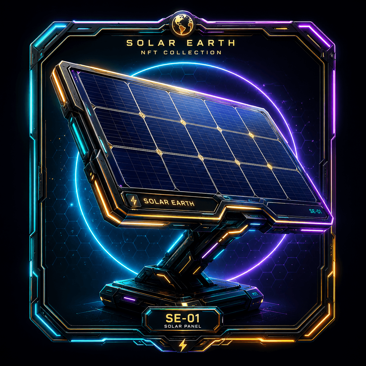 Solar Earth digital solar panel NFT collectible